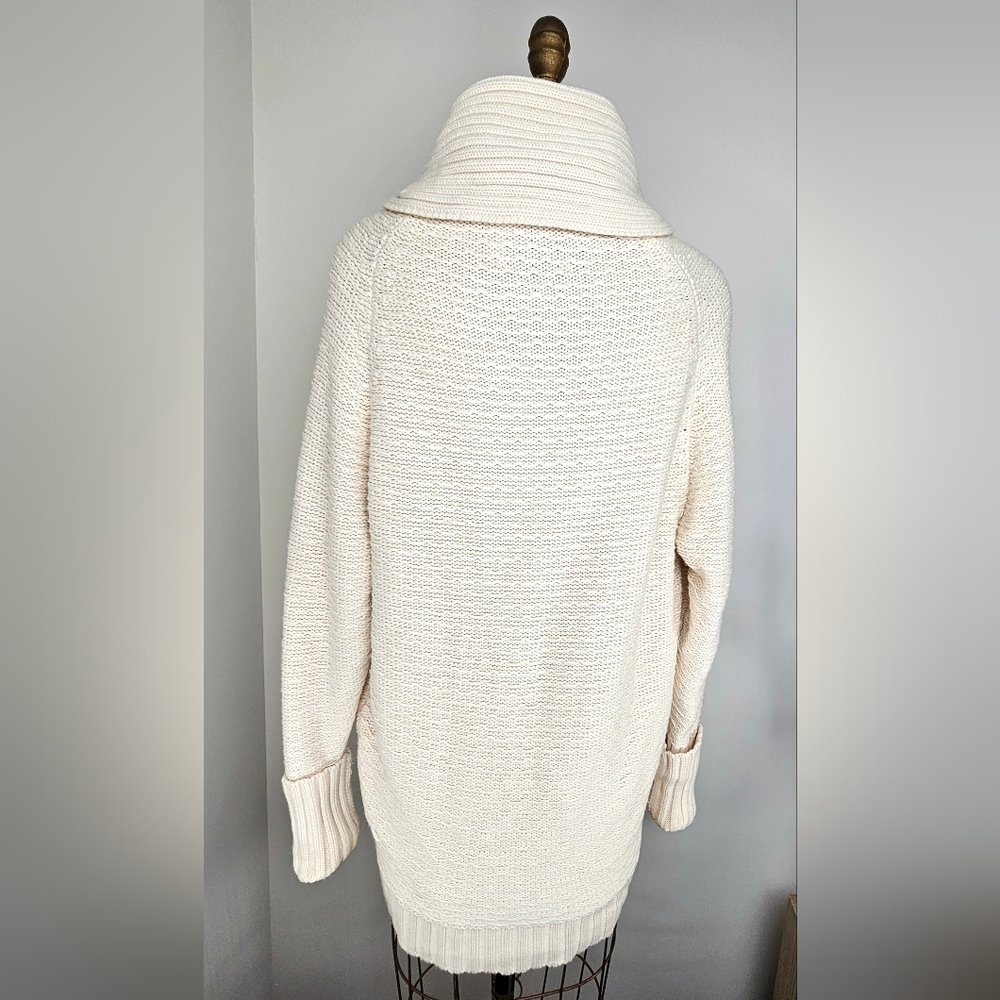 Shipley & Halmos Cotton Cashmere Shawl Collar Cardigan Cream Size L - Picture 2 of 16